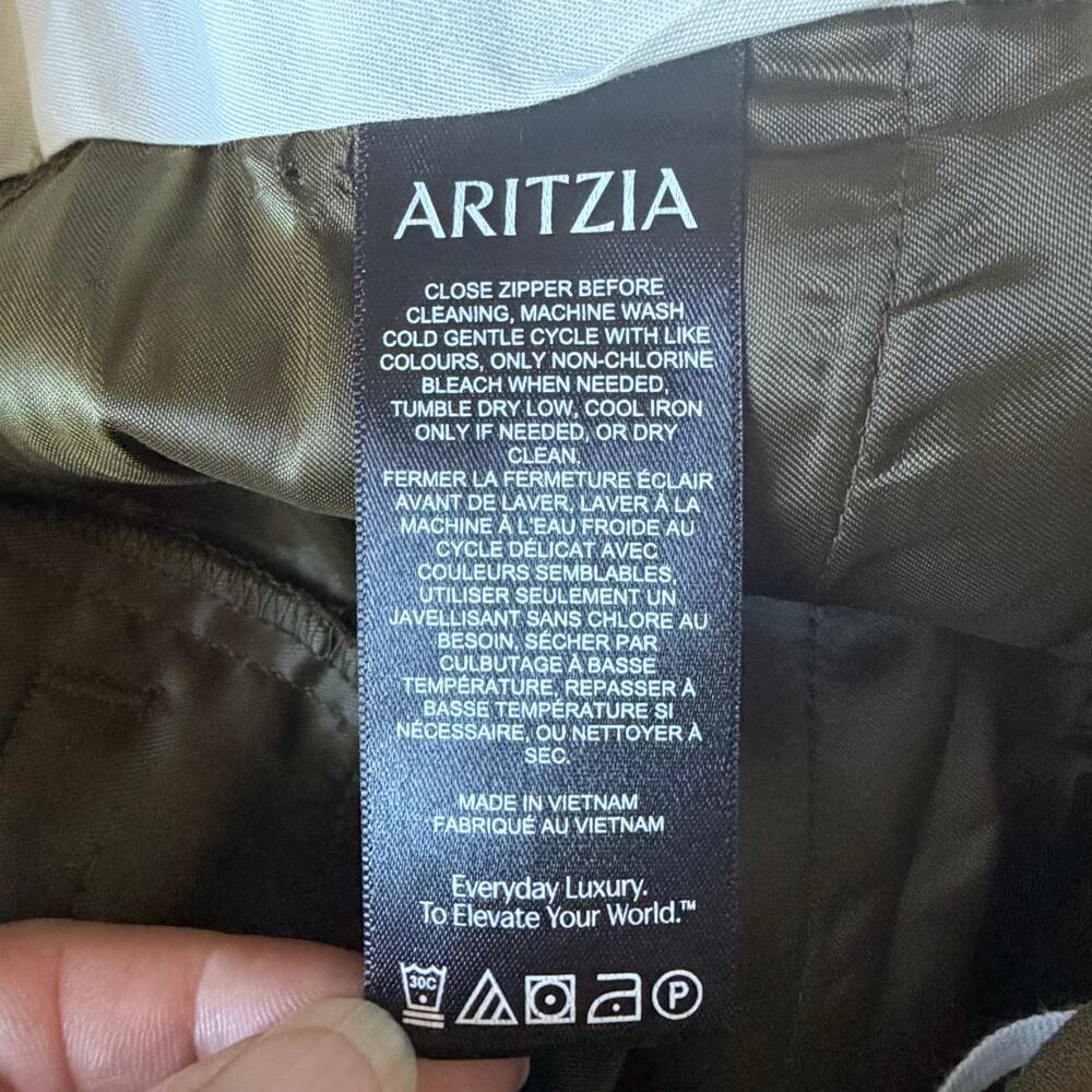 *NWT Aritzia The Effortless Pants Crepette Olive Green Size 6 Short Wide Leg - Picture 7 of 10